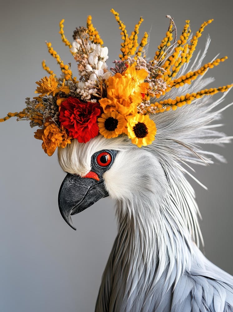 Cockatoo With Flower Crown