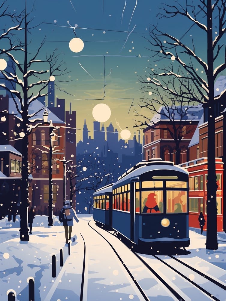 Illustration Nuit de Voyage Hivernal Belfast Irlande du Nord 4