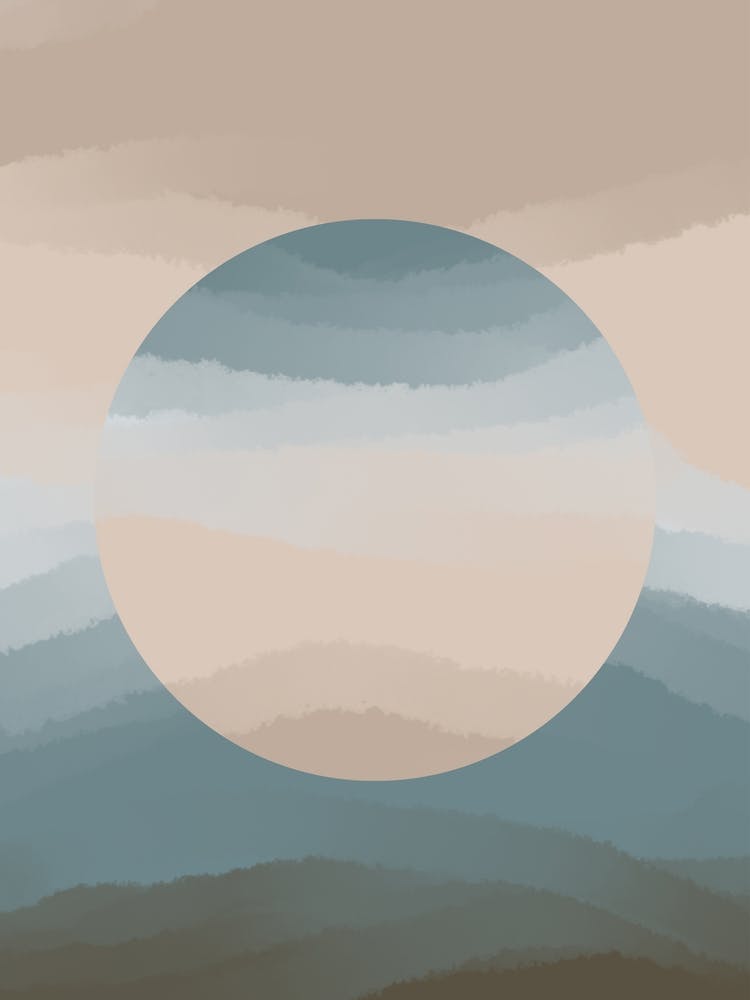 Minimal art abstract beautiful pastel beach watercolor painting