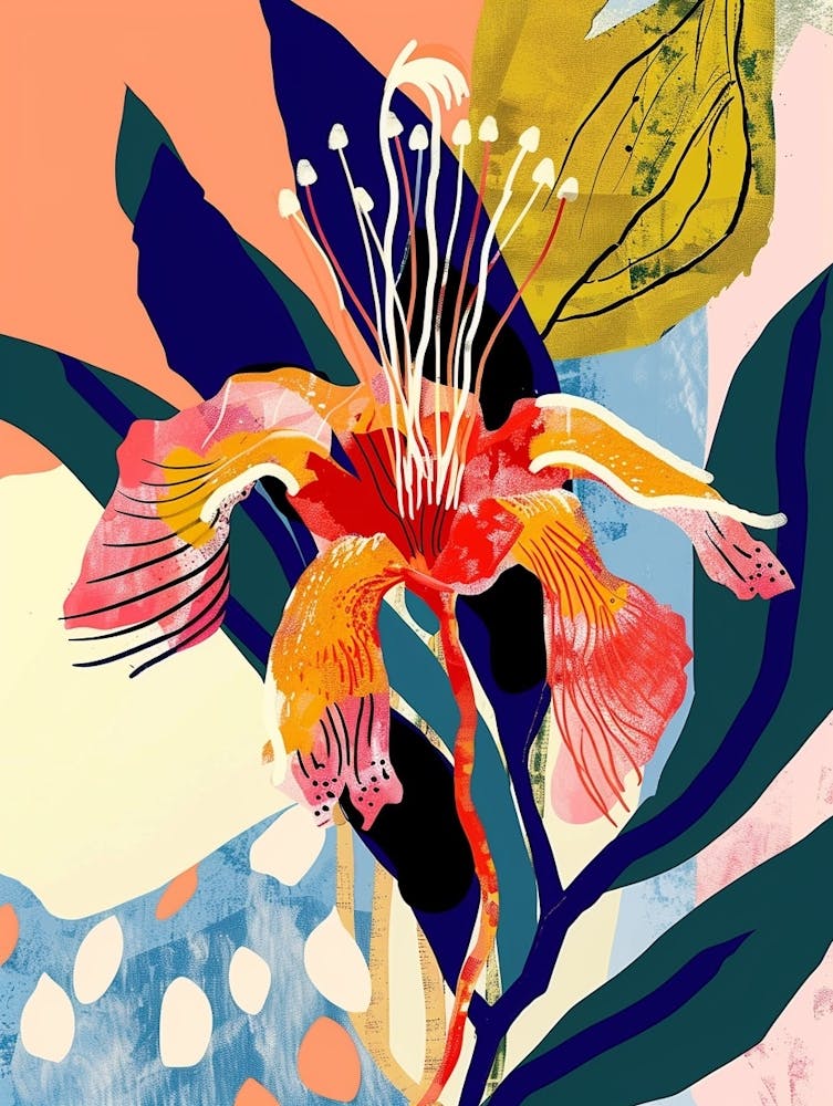 Colourful Flower Illustration Bergamot 4