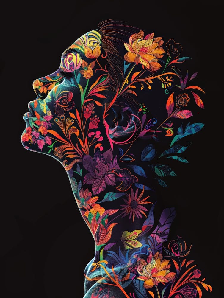 Portrait Of A Woman With Flowers 17