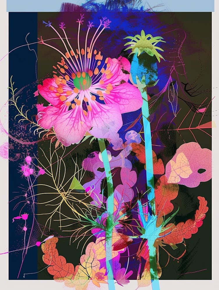 Nigella 7 Neon Flower Collage