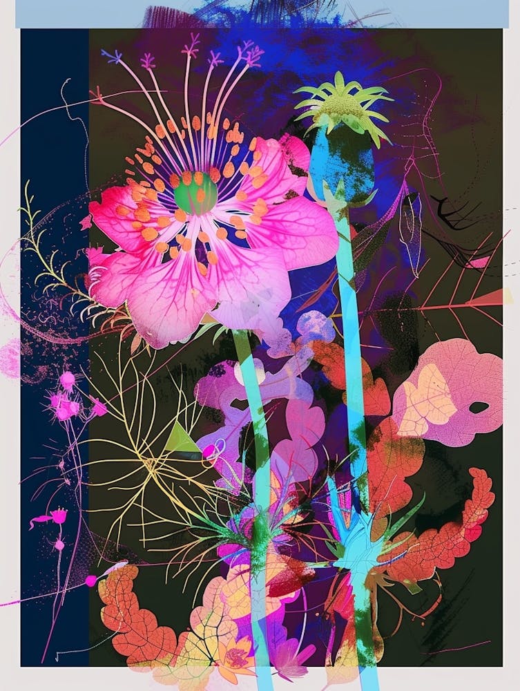 Nigella 7 Neon Flower Collage