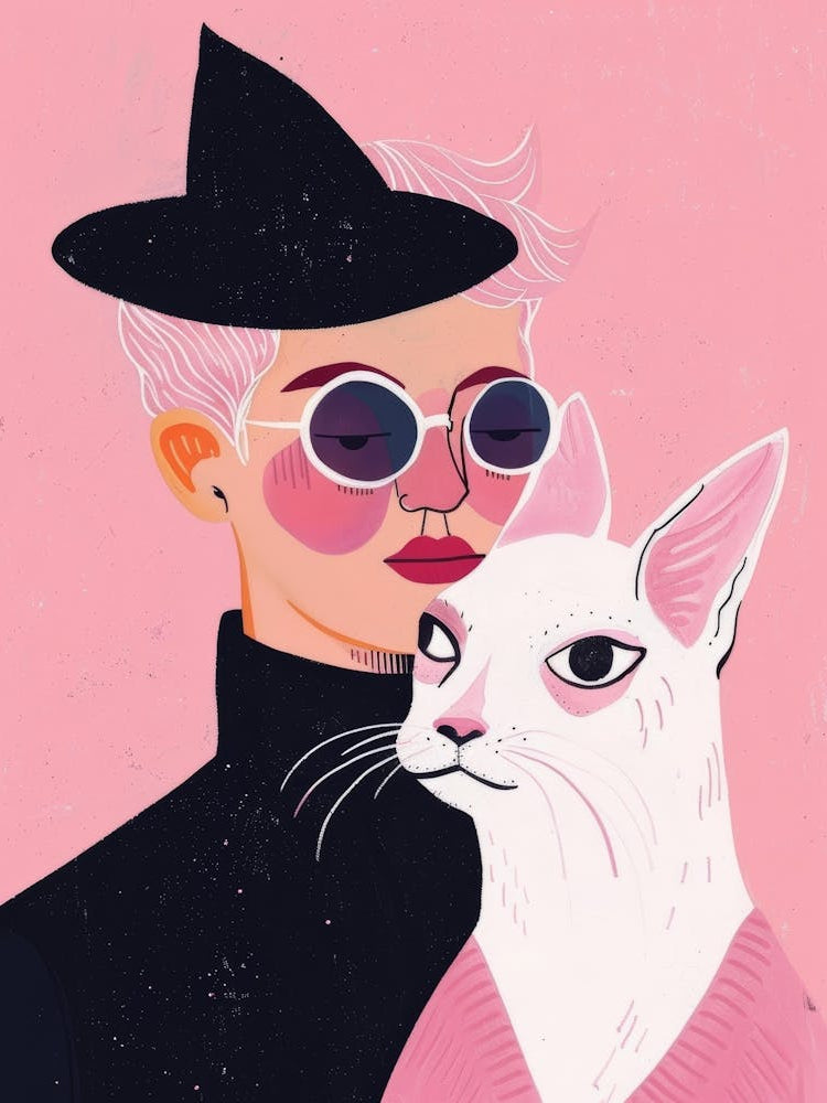 Woman With A Cat 2