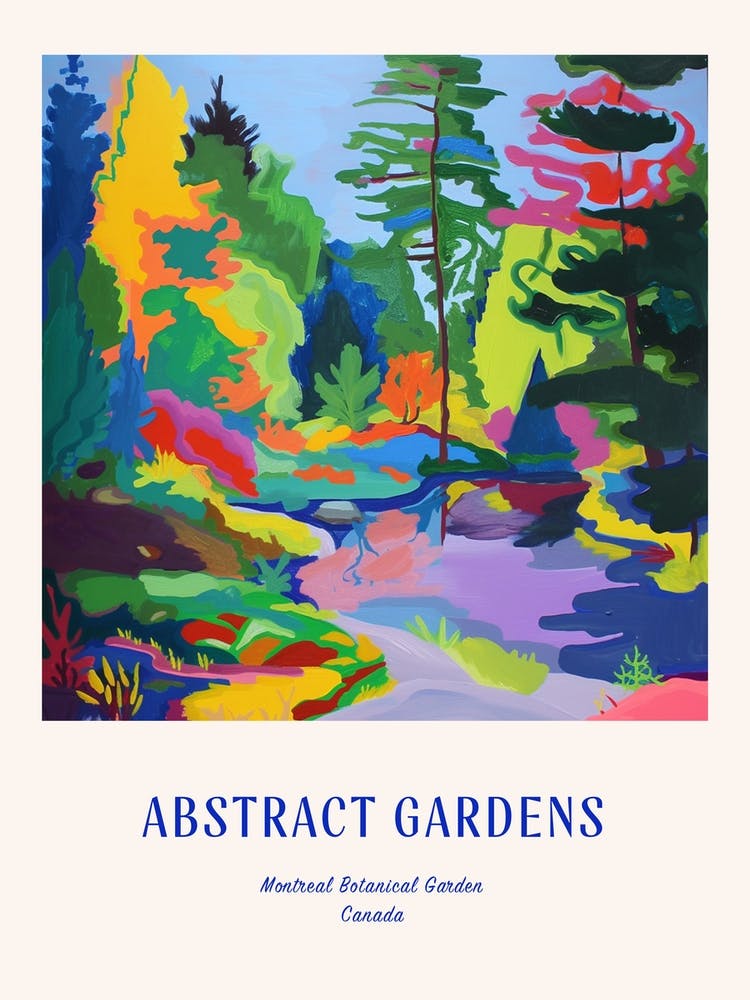 Colourful Gardens Montreal Botanical Garden Canada 3 Blue Poster
