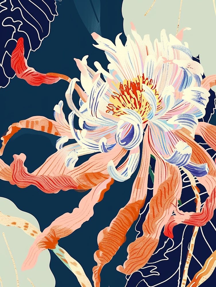 Colourful Flower Illustration Chrysanthemum 4