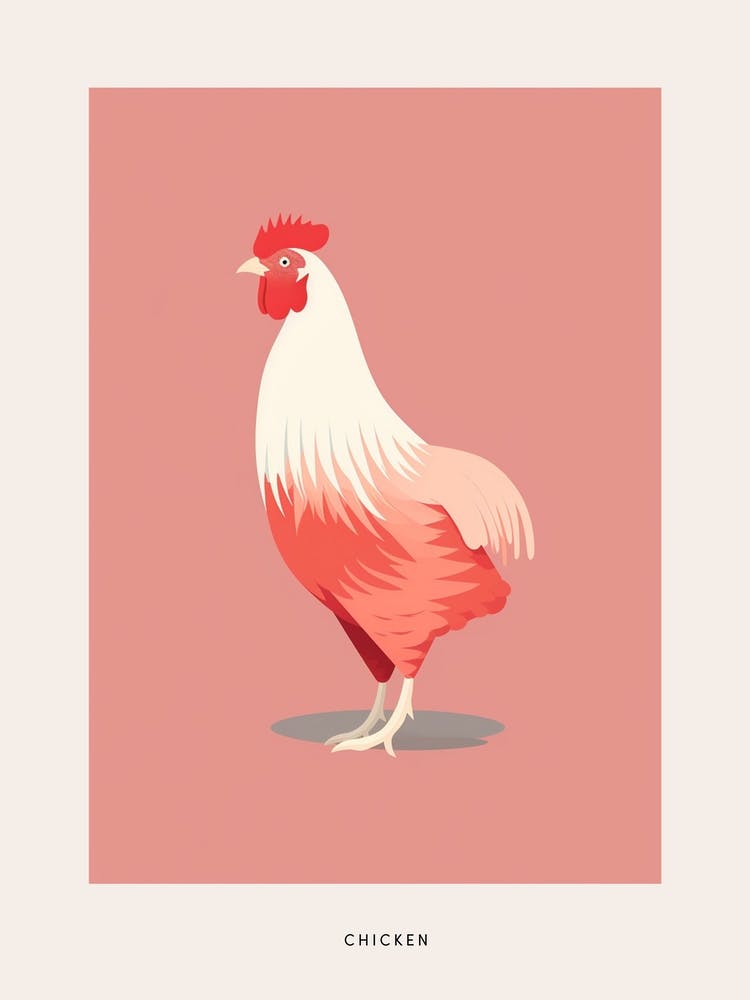 Minimalist Chicken 2 Bird Poster