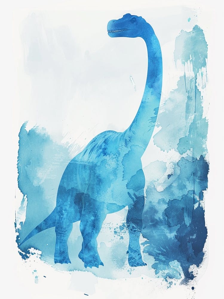 Blaue Brontosaurus Dinosaurier-Silhouette 2