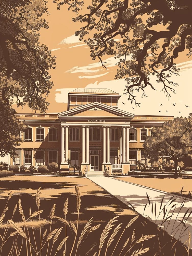 Duotone Illustration The Bullock Austin Texas State History Museum 2