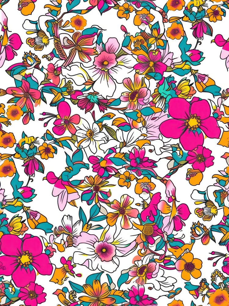 Clover Chic London Fabrics Floral Pattern 3