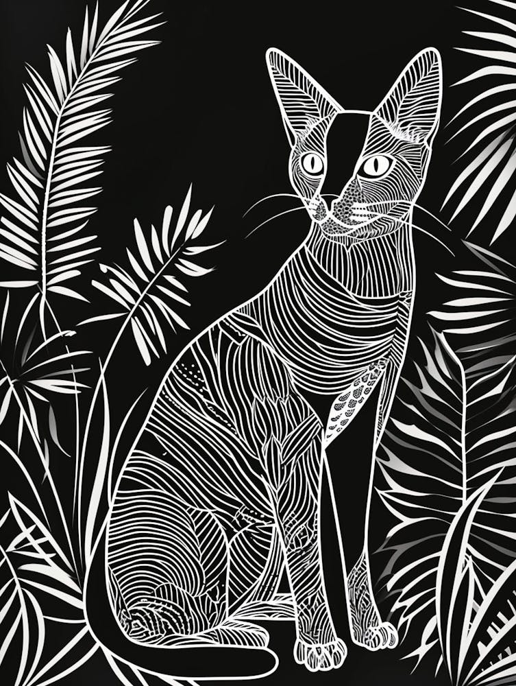Egyptian Mau Cat Minimalist Illustration 2