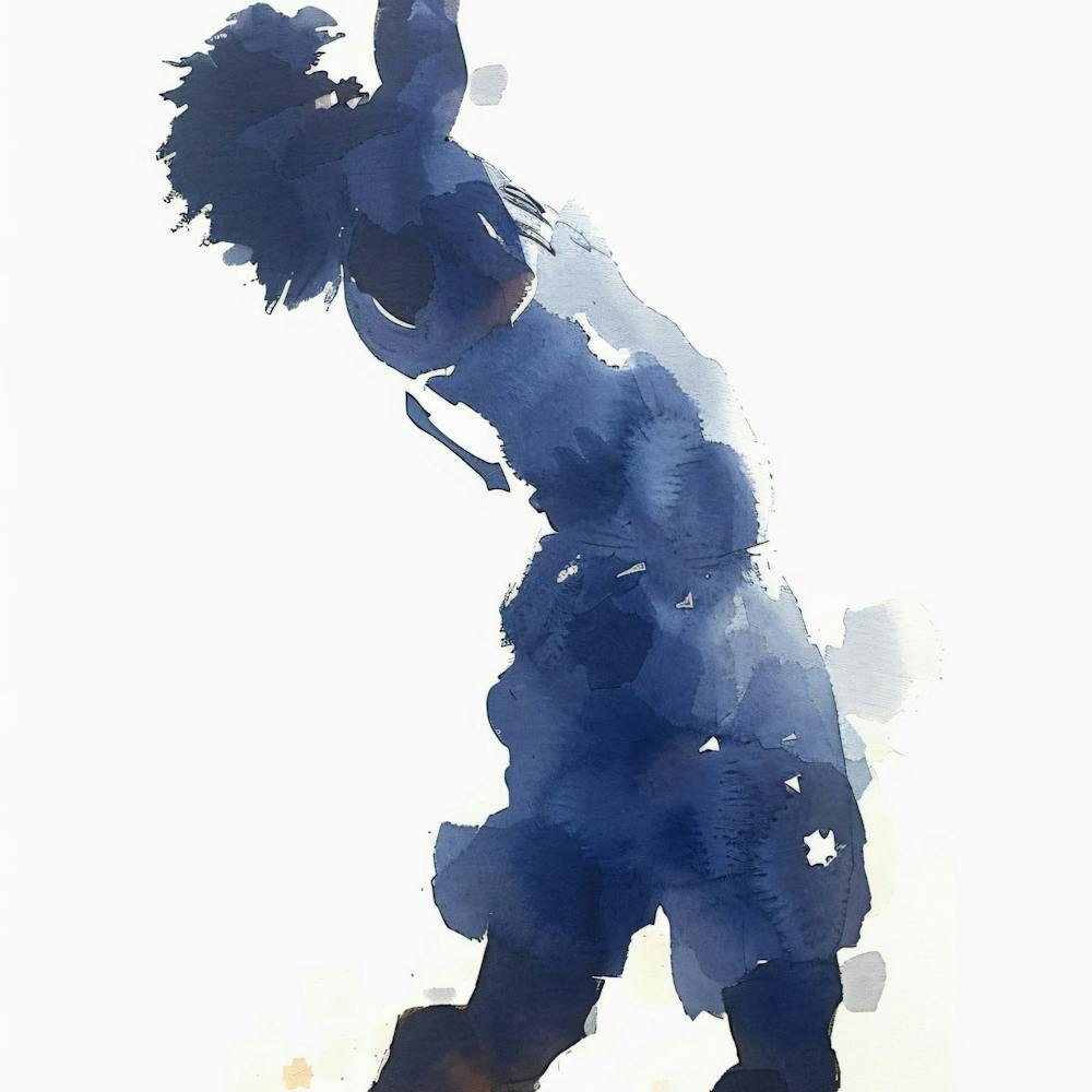 Watercolor Of A Basketball Player