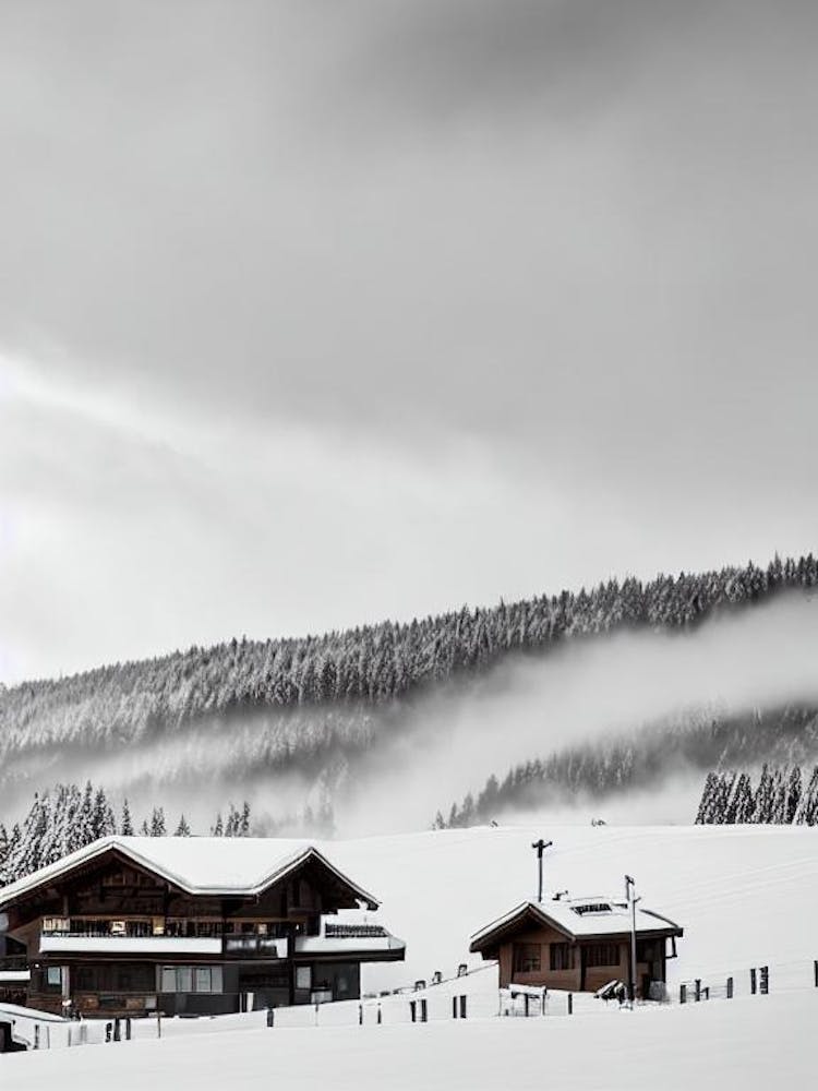 Sölden, Austria Black And White Skiing Poster