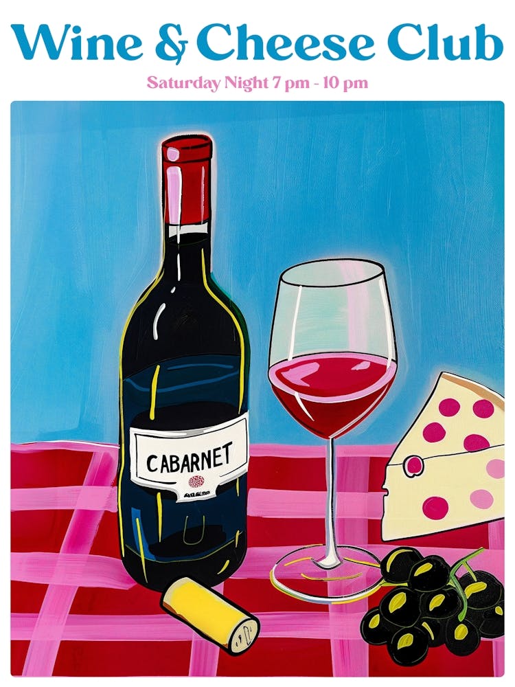 Boho Poster Club 4 Wine Club