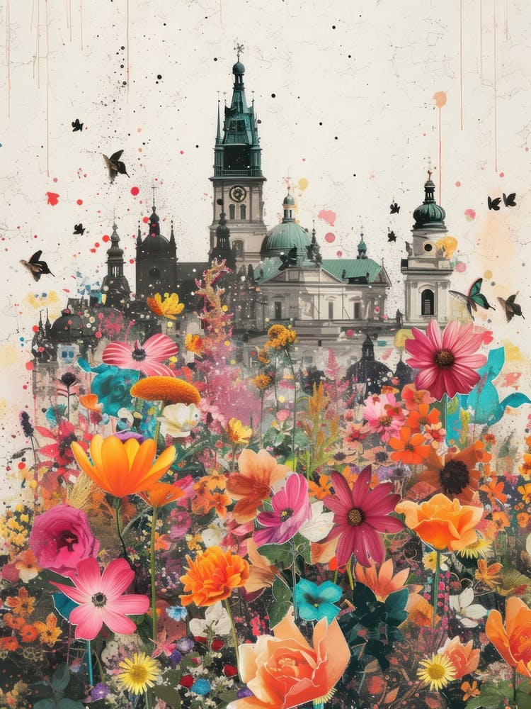 Sweden   Floral Retro Collage Style 4