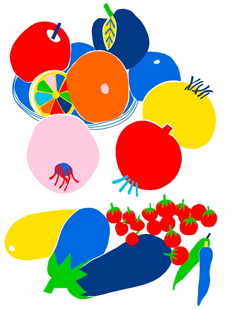 Fruit and vegetables illustration