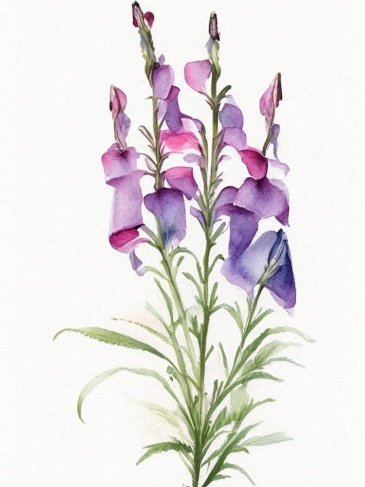 Beardtongue Wildflower Watercolour