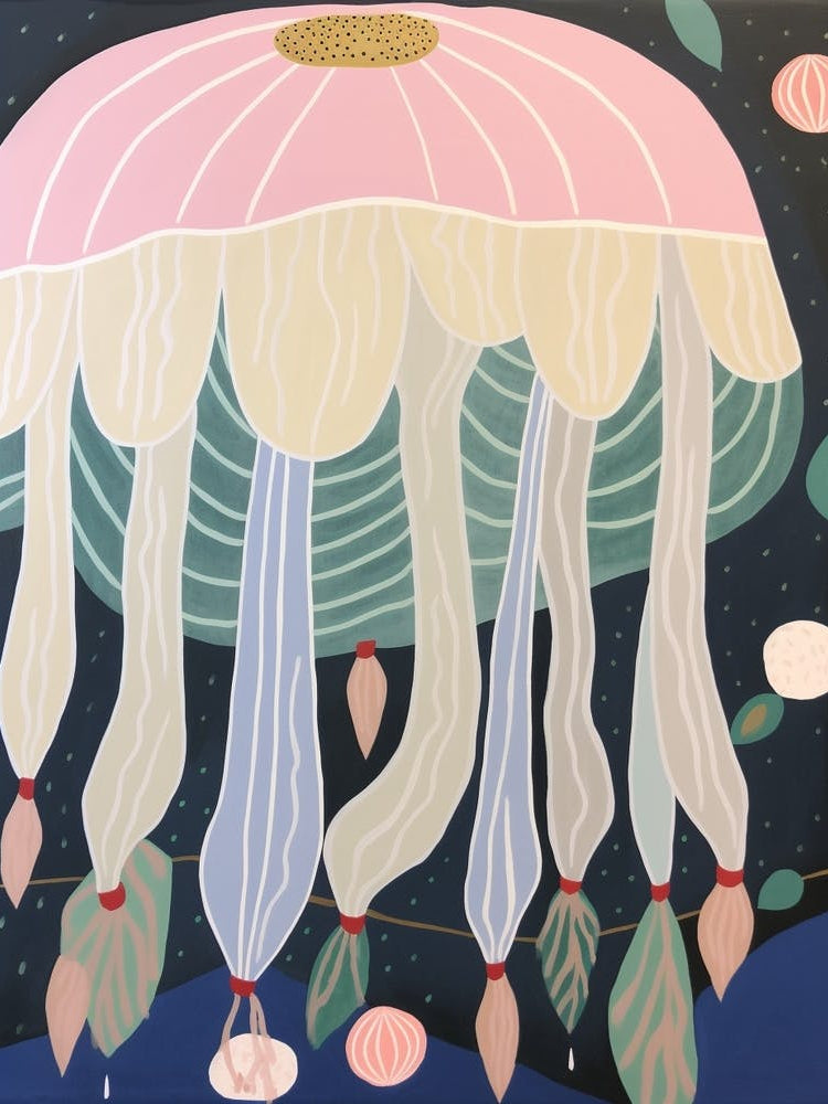 Maximalist Animal Painting Jellyfish 1