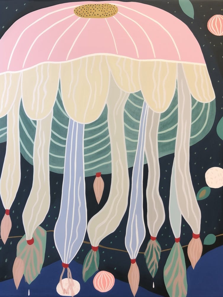 Maximalist Animal Painting Jellyfish 1