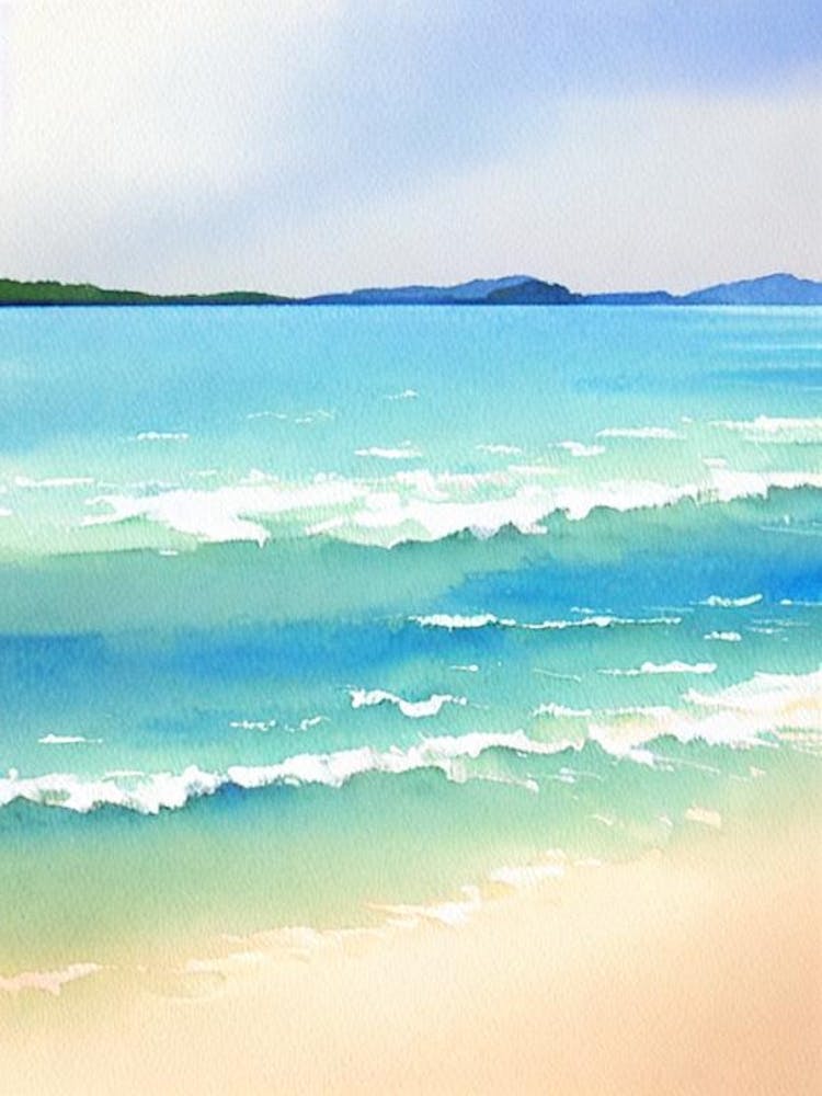 Chaweng Beach 2, Koh Samui, Thailand Watercolour