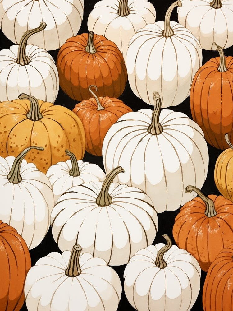 Neutral Pumpkin Patch Illustration 2