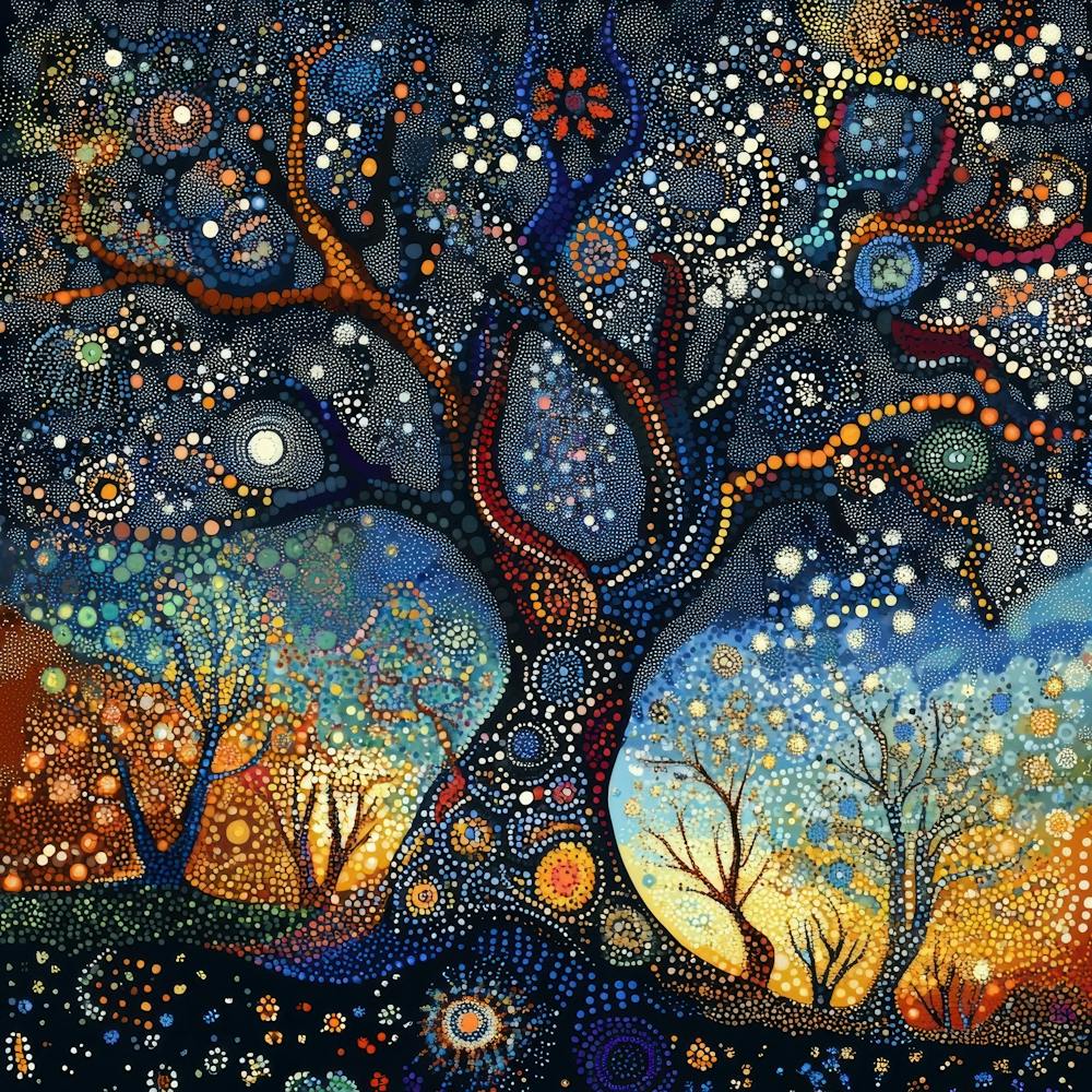 Colorful Dots and Circle of Tree 20