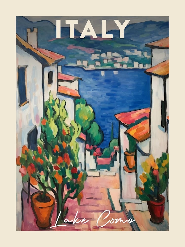 Lake Como Italy 1 Fauvist Painting  Travel Poster