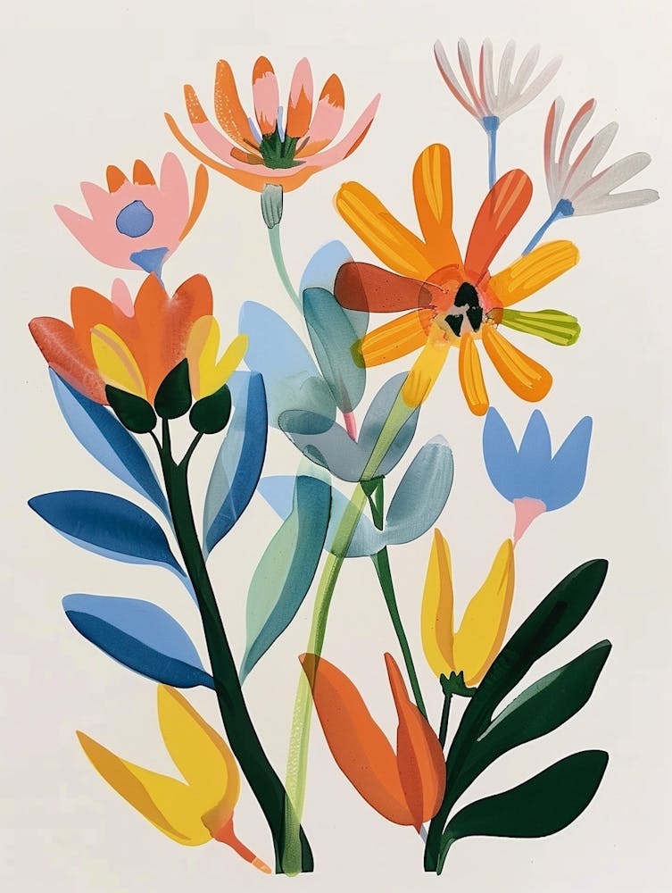 Gemalte Blumen Känguru-Pfote 3