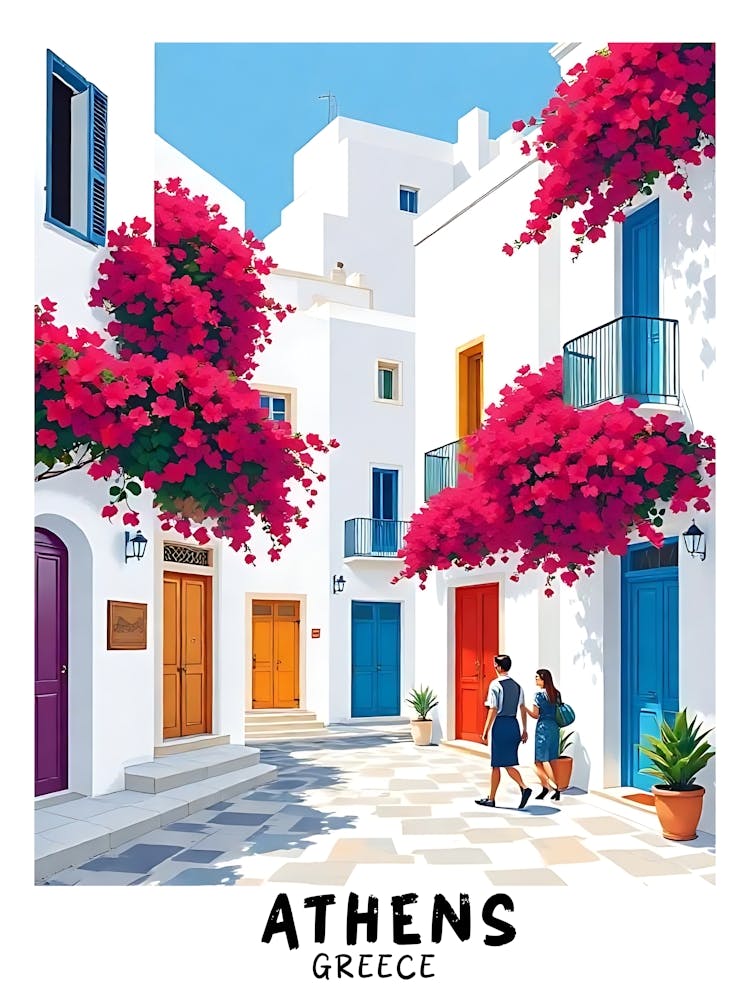 Athens Greece Vintage Travel Poster 20