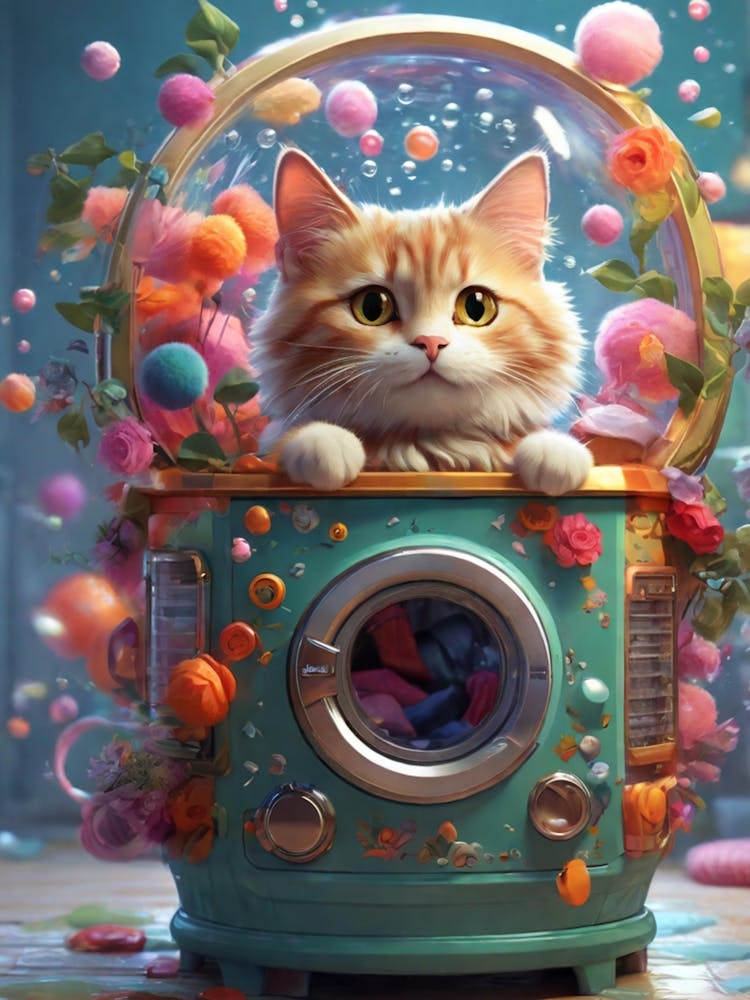Cat In A Washing Machine 2