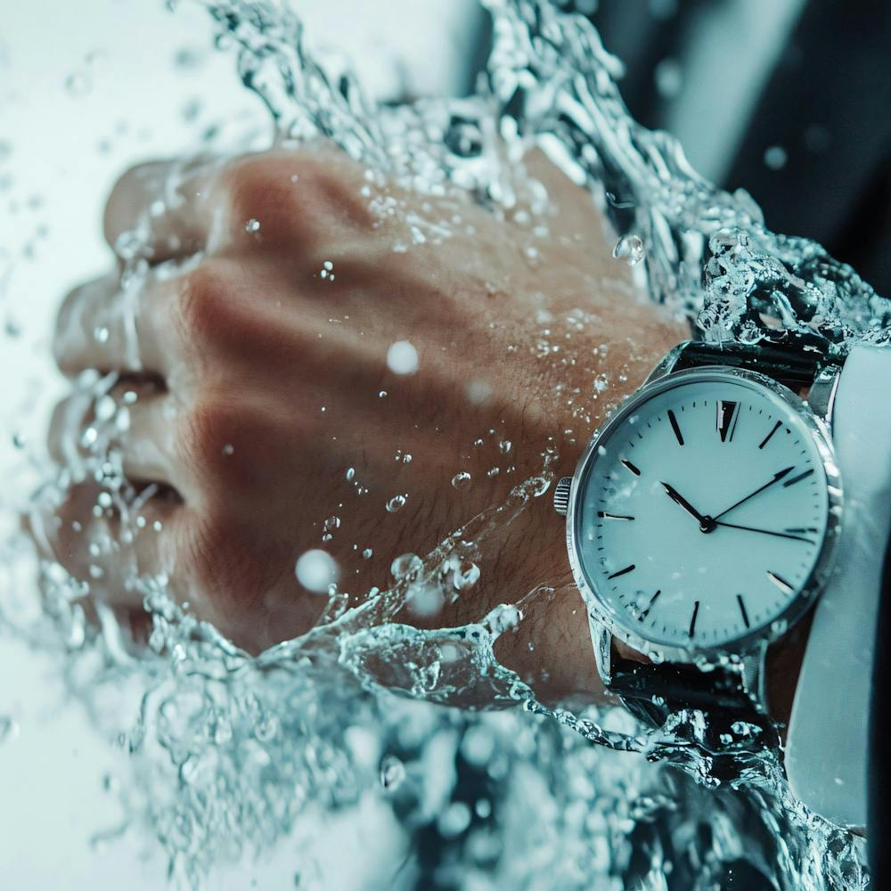 Man'S Wrist In Water