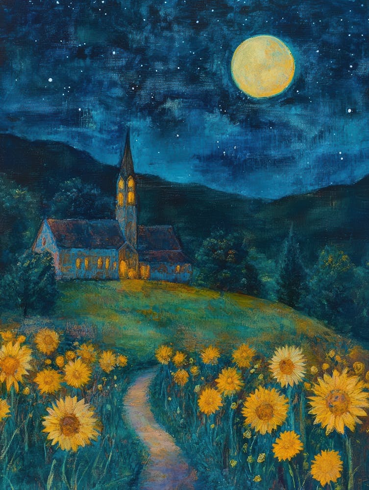 Sunflowers At Night 6