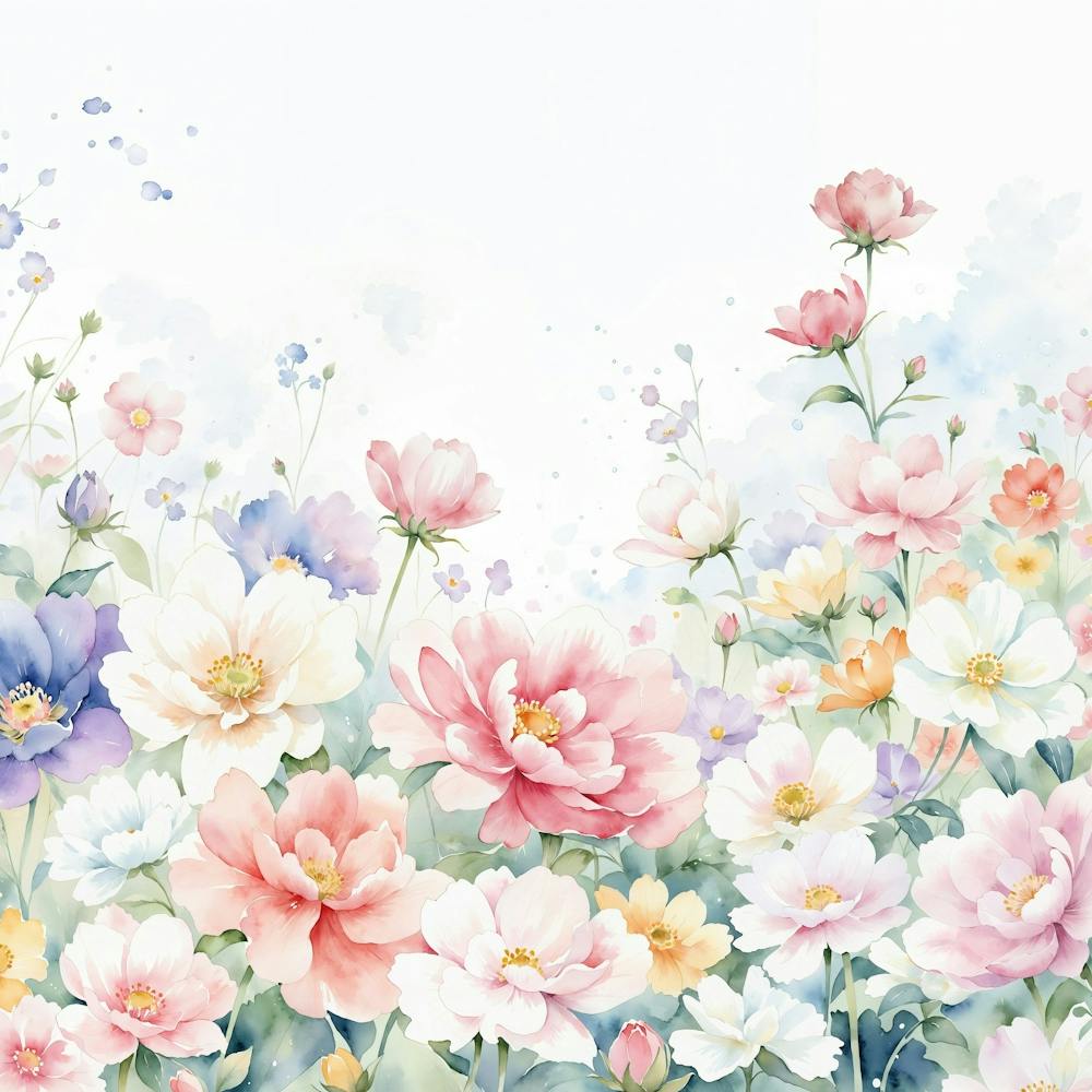 Watercolor Flowers Background 2