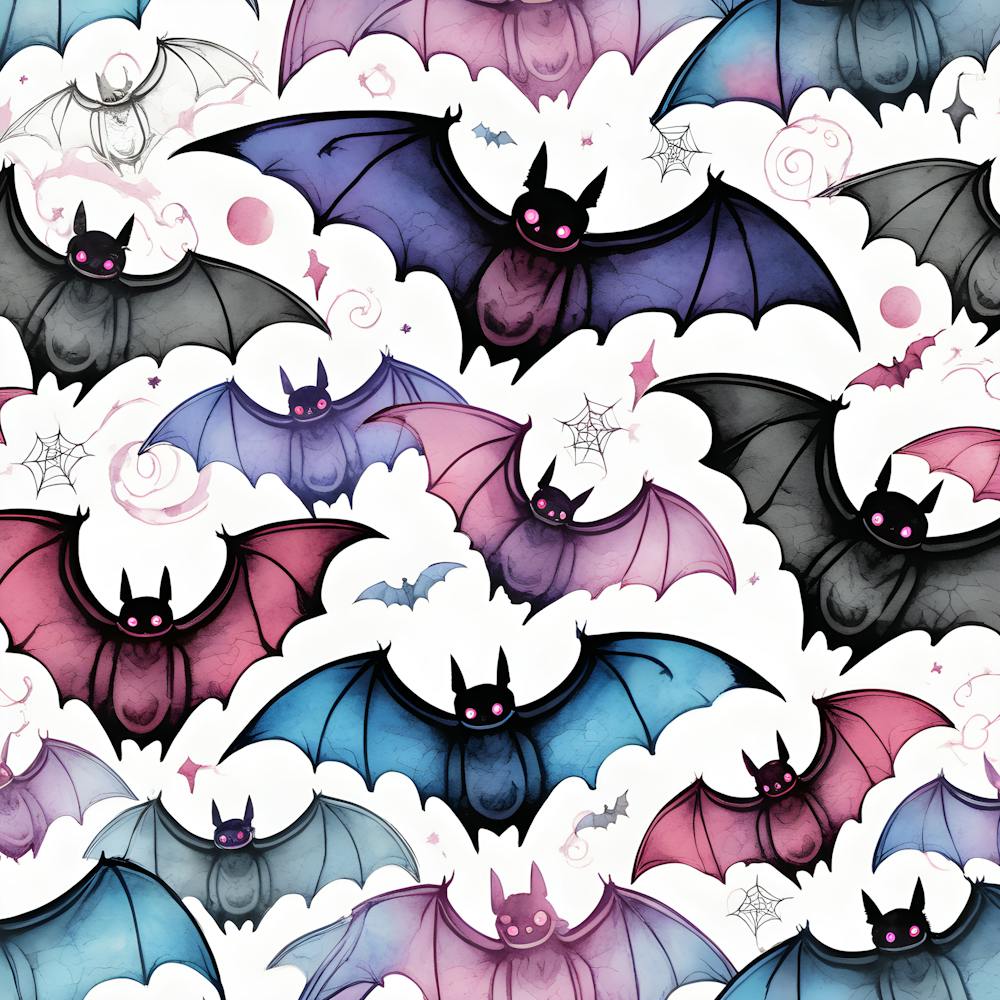 Bats On A White Background