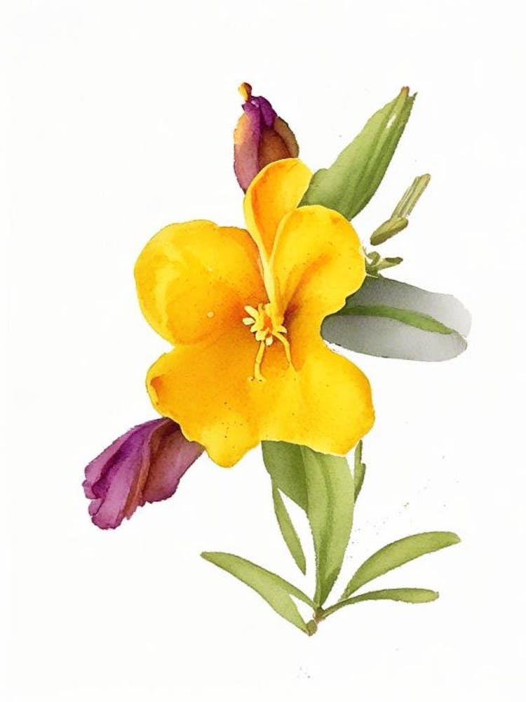 Sticky Monkeyflower Wildflower Watercolour