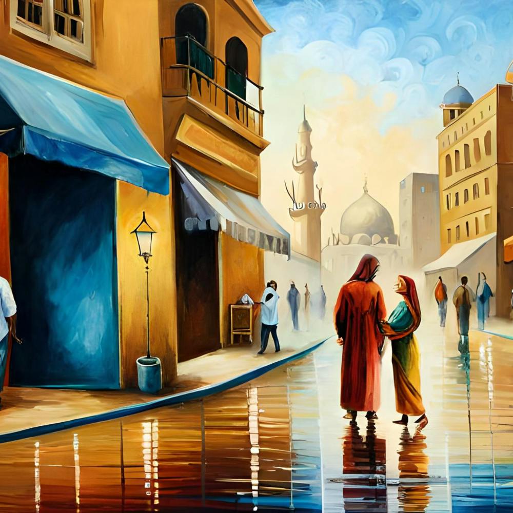 People Walking In The Rain