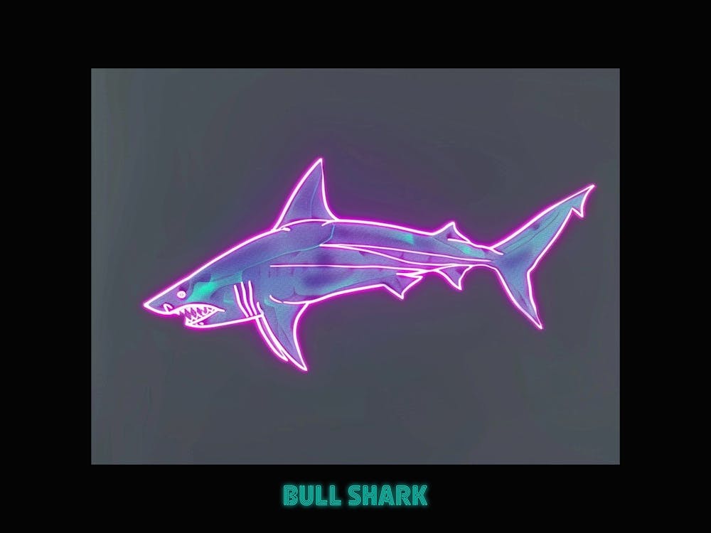 Neon Purple Bull Shark 3 Poster