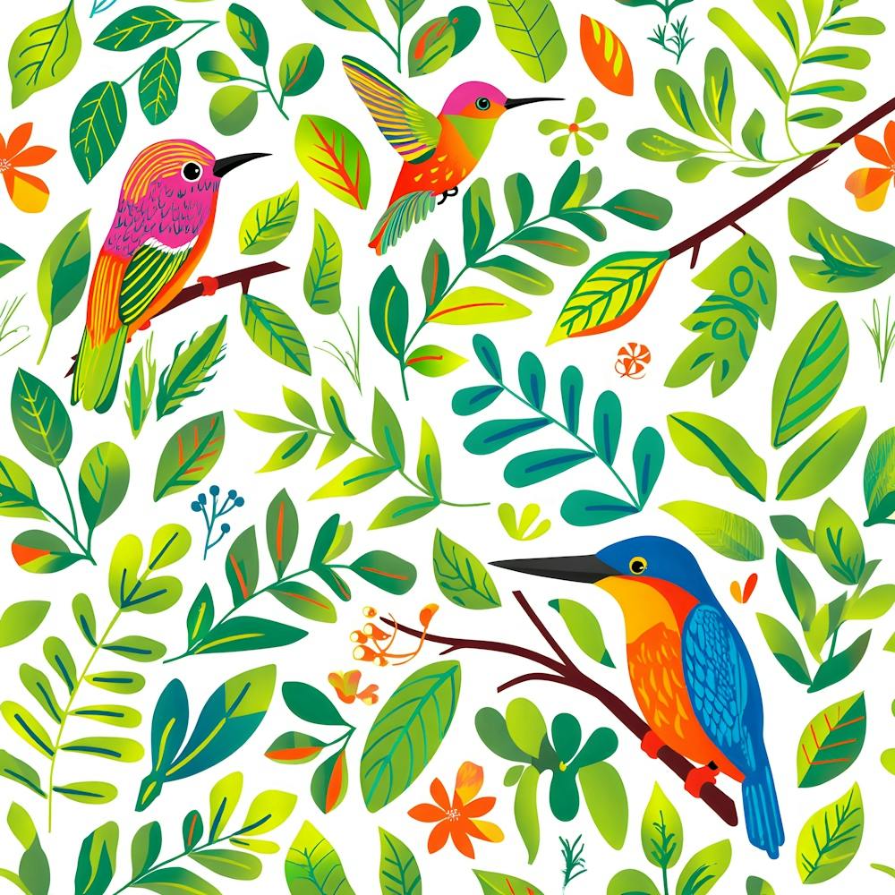 Motif Oiseaux Tropicaux Vifs - Apportez la Couleur de la Nature à la Maison !