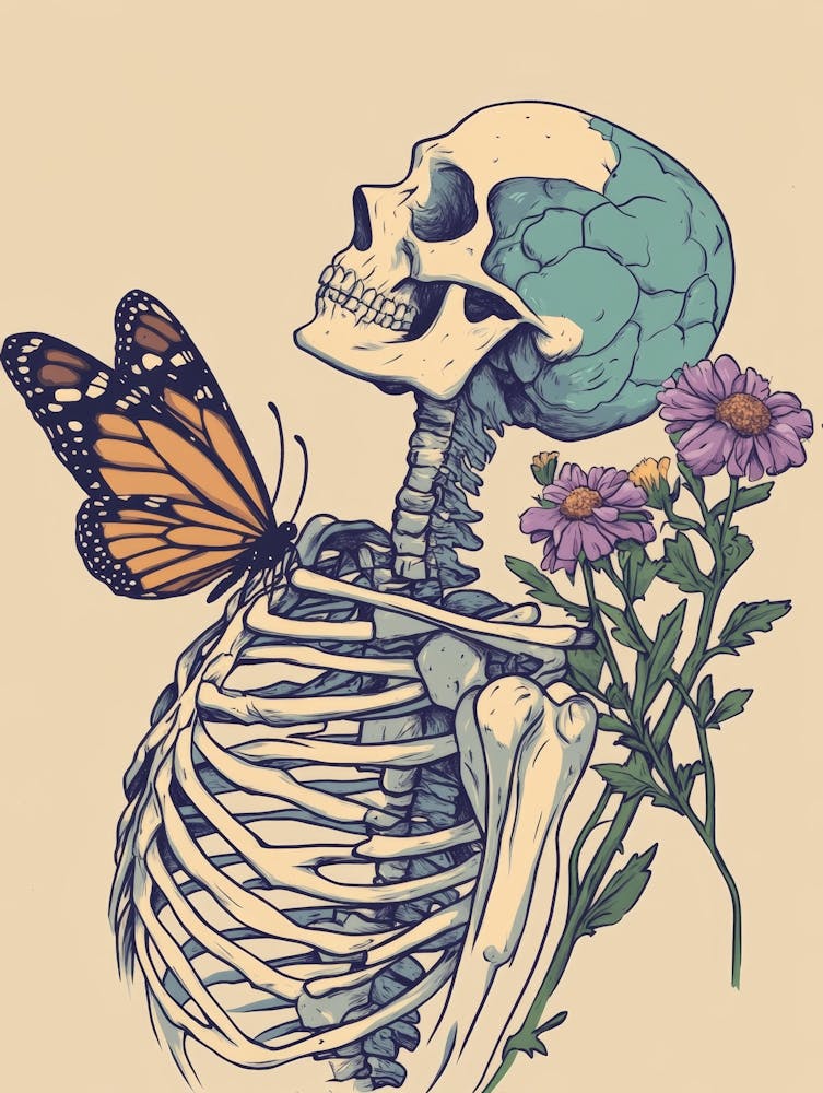 Skeleton And Butterfly 1