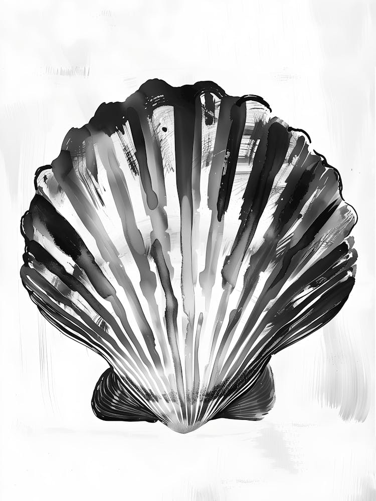 Black And White Seashell 1