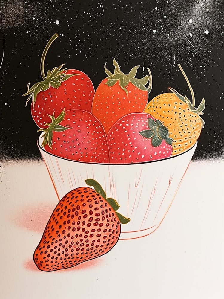 Art Deco Strawberry Still Life 2
