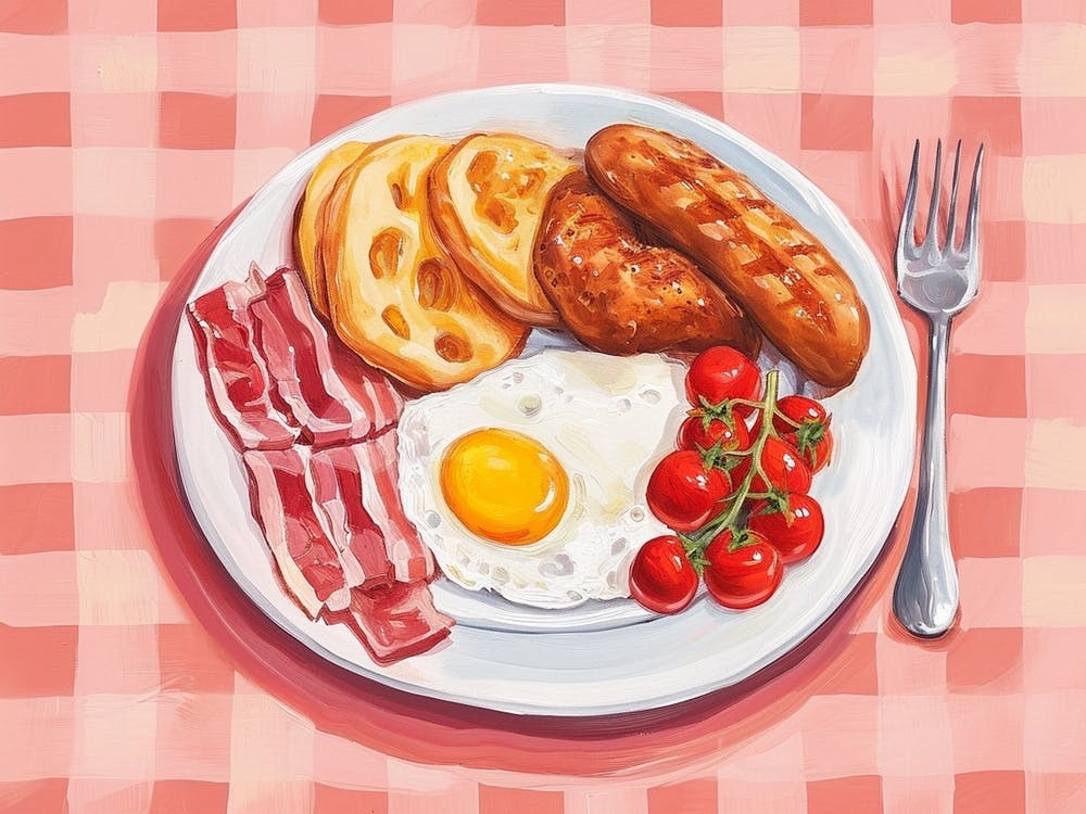 Breakfast Pink Checkerboard 2