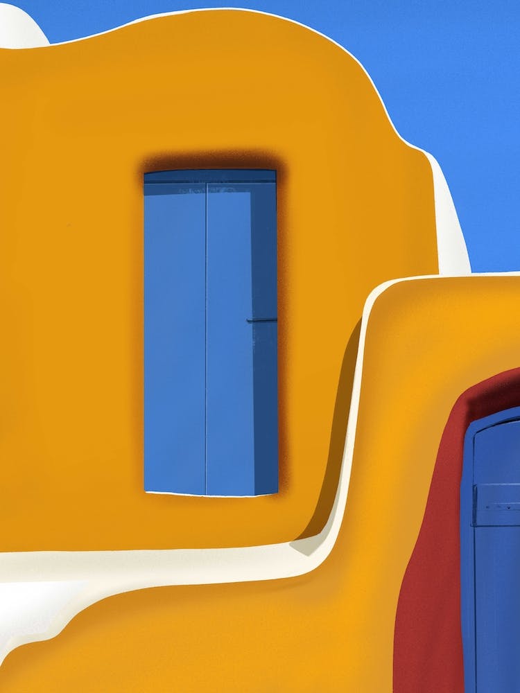 The Yellow Wall Santorini