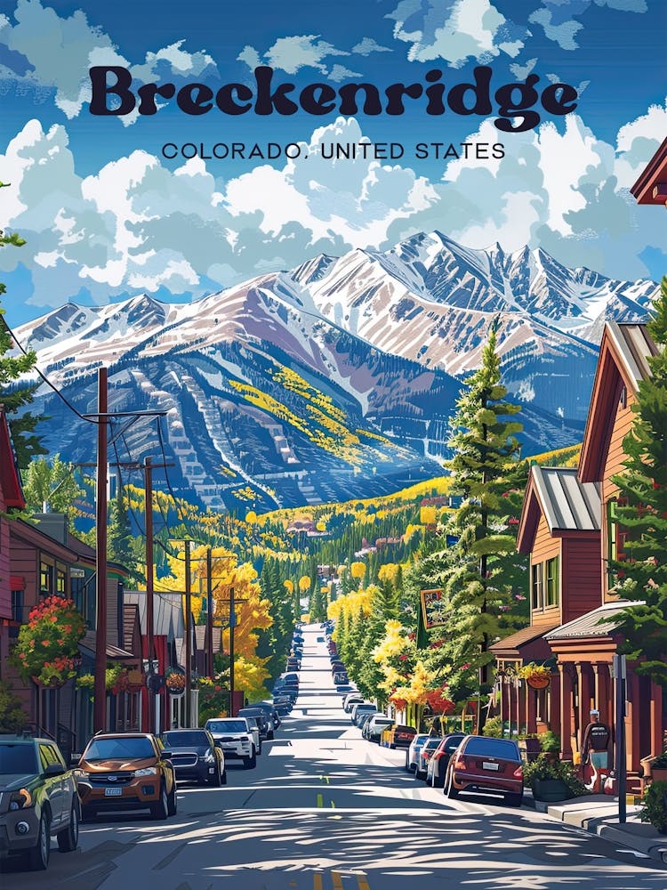 Breckenridge Colorado Rocky Mountains Digital Travel Art