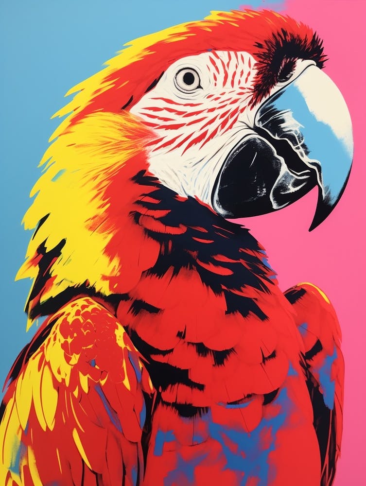 Andy Warhol Style Bird Macaw 4