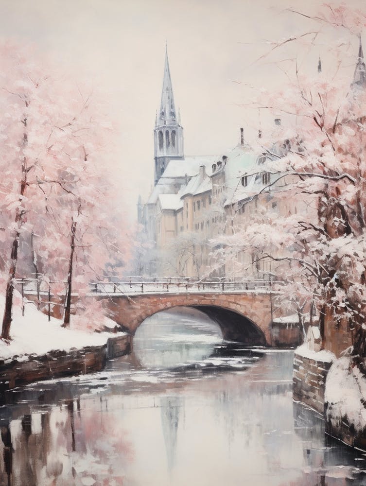 Dreamy Winter Painting Strasbourg France 2