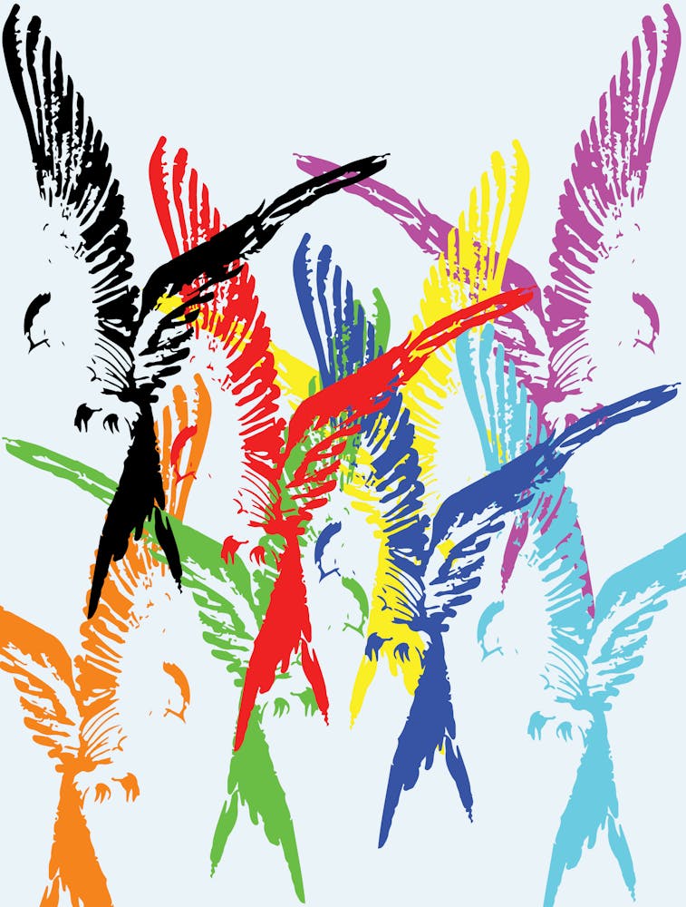 Vibrant Flock In Motion