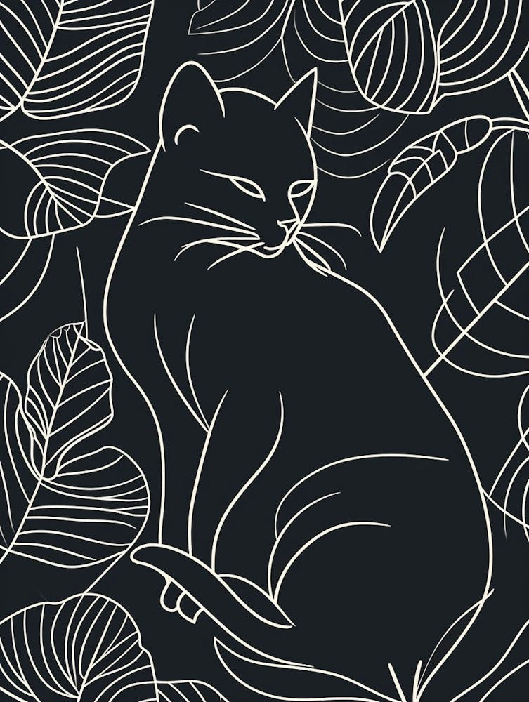 Thai Cat Minimalist Illustration 4