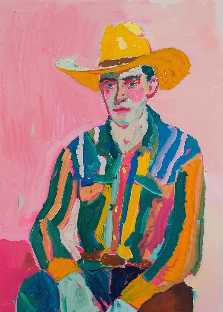 Gemälde eines Cowboys 14