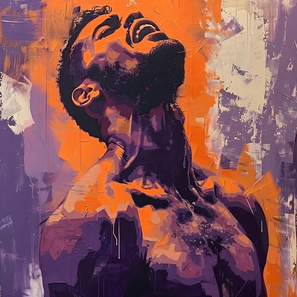 Man In Angst Orange And Purple 1